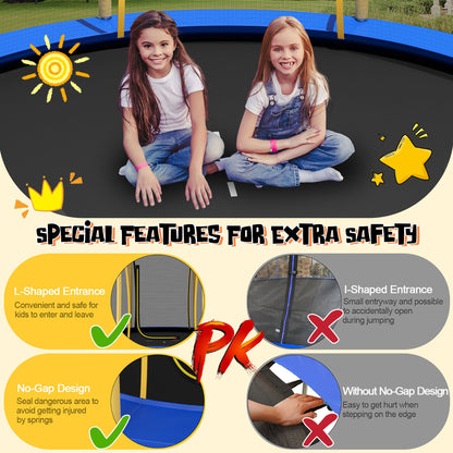 Gymax 8FT Certified Recreation Trampoline w/Exclusive Flower Shape Enclosure Net Yellow