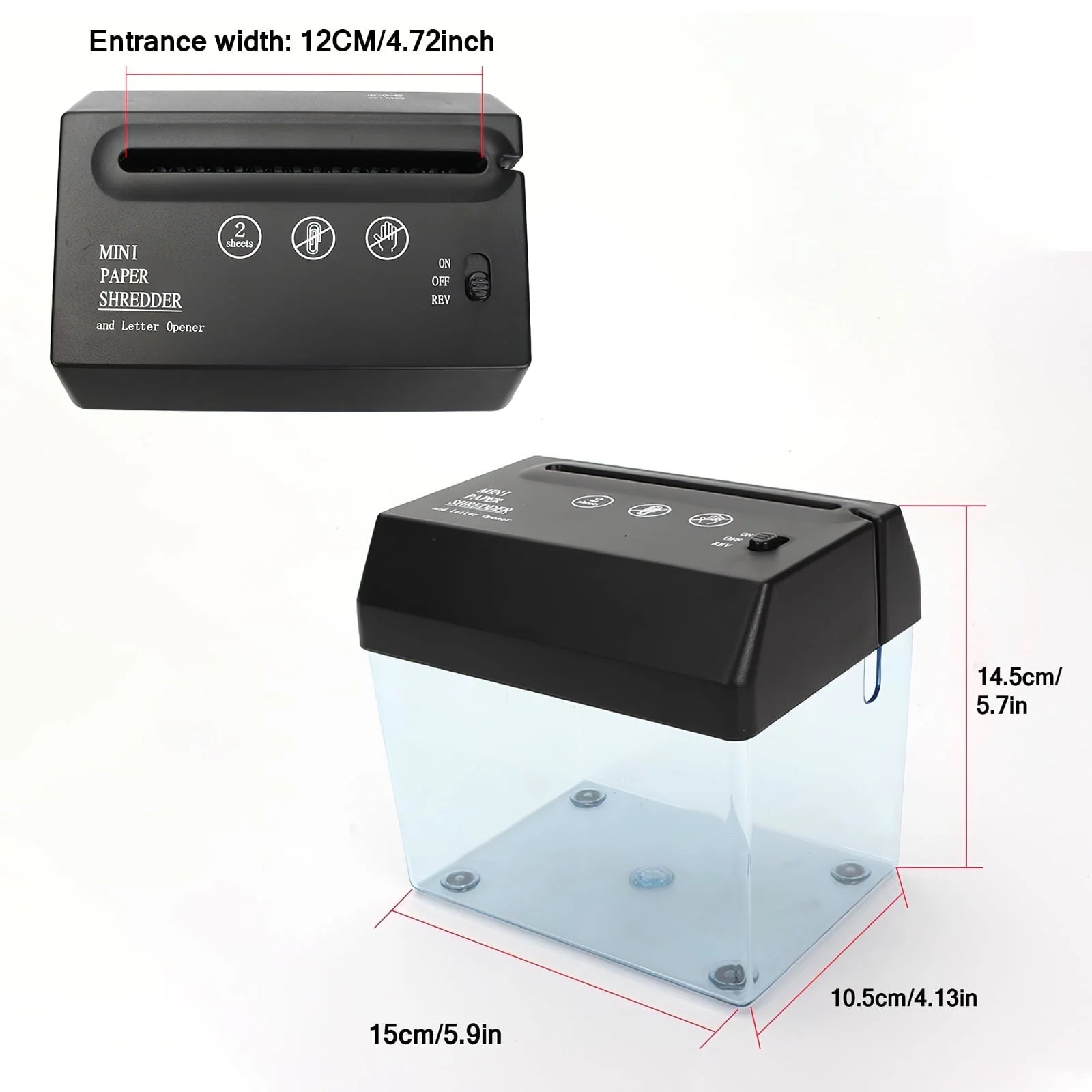 Mini Paper Shredder, Portable A6 Electric Shredder Documents Paper Cutting Tool Home Office Desktop Stationery