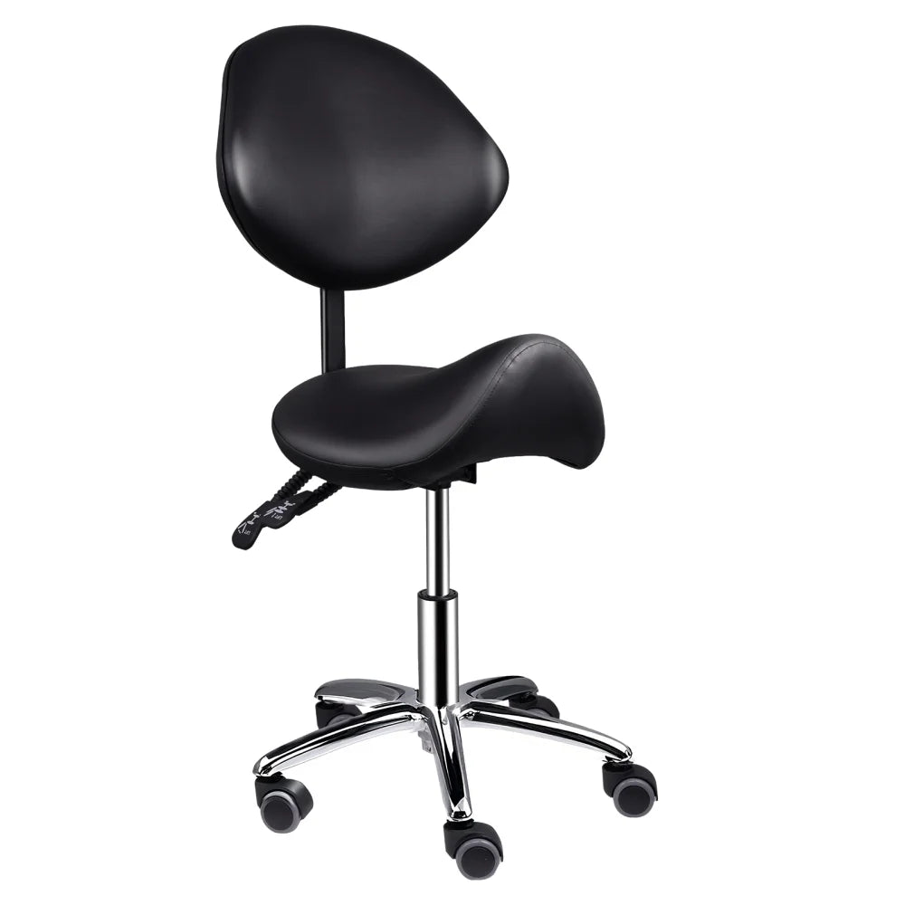 Ergonomic Swivel Saddle Chair with Footrest, Adjustable Rolling Stool for Home Offices, Kitchen Workspaces, and Drafting Stations(White)
