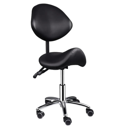 Ergonomic Swivel Saddle Chair with Footrest, Adjustable Rolling Stool for Home Offices, Kitchen Workspaces, and Drafting Stations(White)