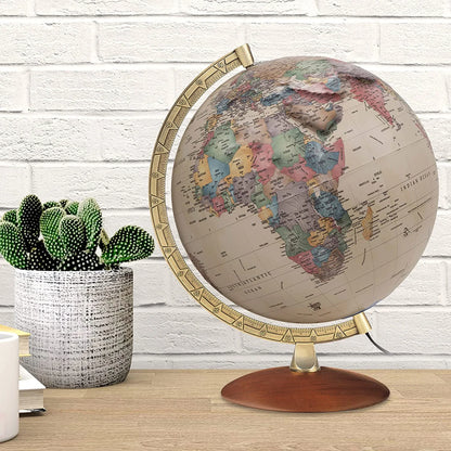 Athens Relief Globe, 12-inch Diameter, Illuminated, Raised Relief