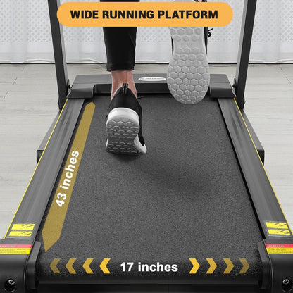MaxKare 2.5 HP Folding Treadmill 12% Auto Incline, Max 8.5 MPH Speed, 220lbs Weight Capacity, 15 Preset Programs, Home Office Use