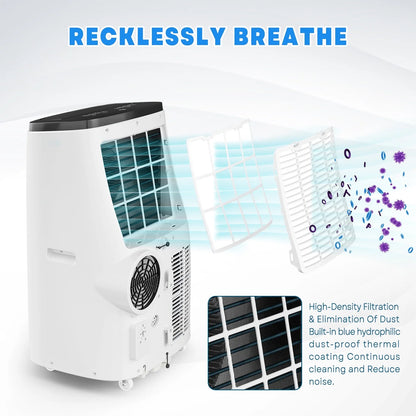 Lumiparty 14000 BTU Portable Air Conditioner with Remote Control, Cools up to 750 Sq.ft,3-in-1 Portable AC w/Dehumidifier, Fan & Sleep Mode, for Home Office, Black
