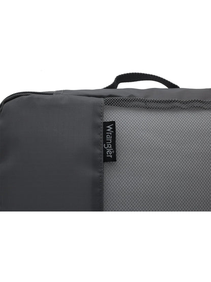Wrangler 4 pc. ABS Spinner Luggage Set with 20" & 25" Suitcases and Packing Cubes, Sharkskin