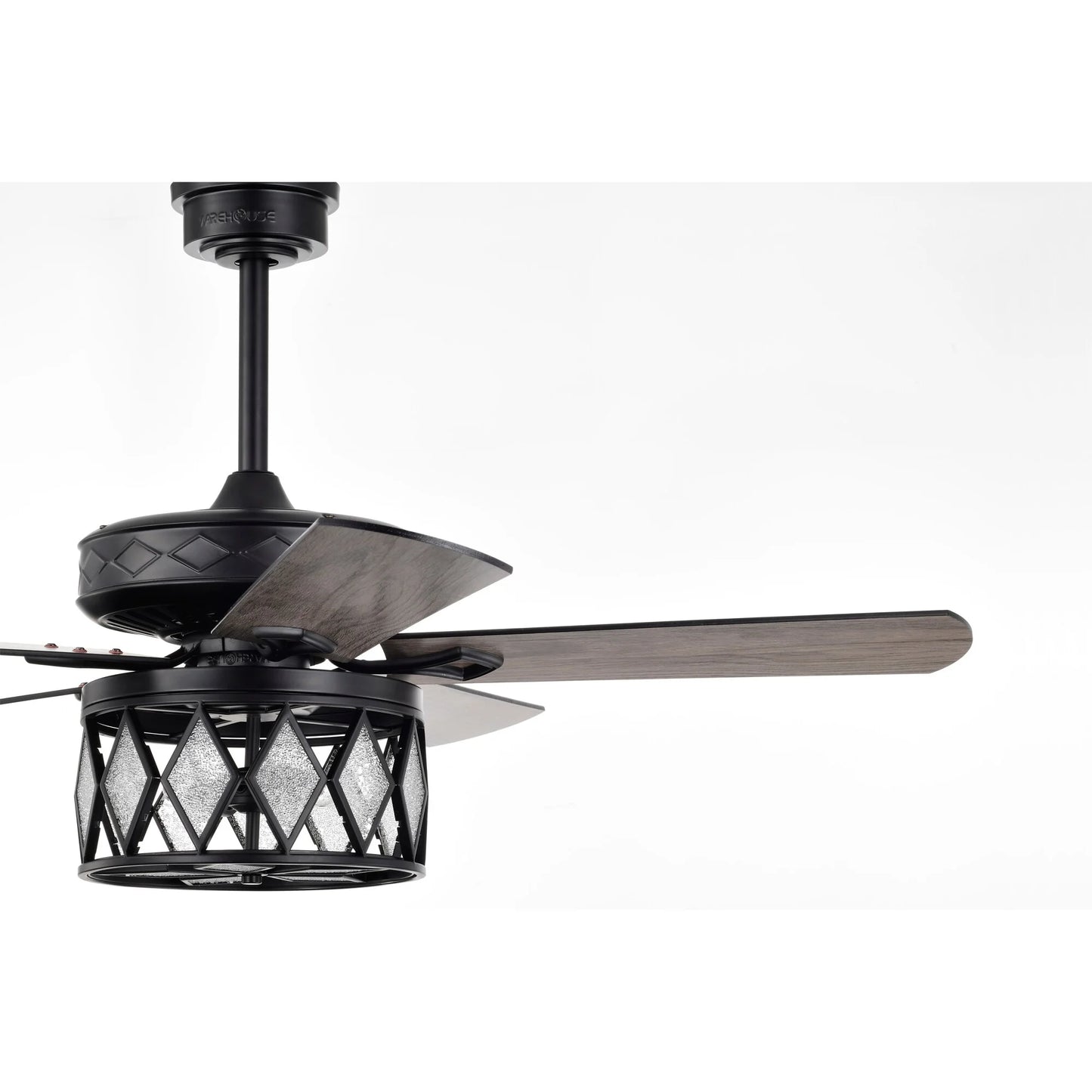 Jescha 52 in. 2-Light Indoor Matte Black Finish Ceiling Fan with Light Kit and Remote