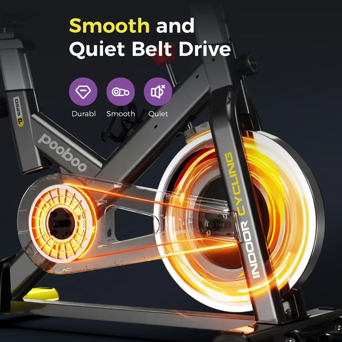 Pooboo Stationary Exercise Bike Indoor Cycling Bike Cycle Bicycle Adjustable Resistance for Home Office Cardio Workout Machine Max Weight 350 lbs
