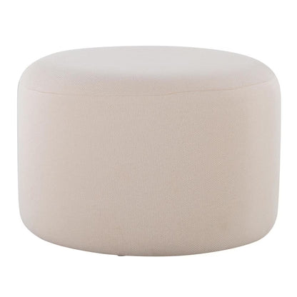 Lumisource Large Round Pouf in Knitted Beige Fabric