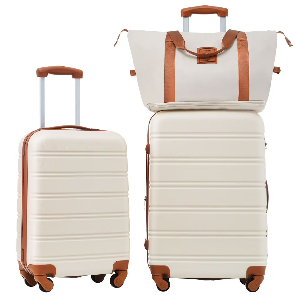 Hardshell Luggage Sets 2Pcs + bag Spinner Suitcase with TSA Lock Lightweight 20" + 24"