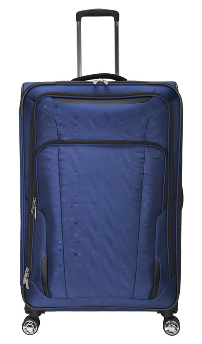 Protege Ashfield 25" Checked 8-Wheel Spinner Luggage Navy
