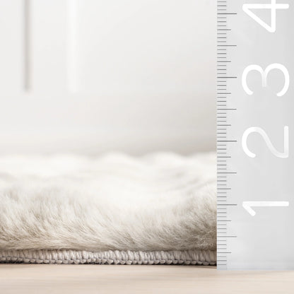 nuLOOM Jeni SuperiorWash Solid Faux Rabbit Machine Washable Area Rug, 2' 6" x 8', Runner, Jeni Grey