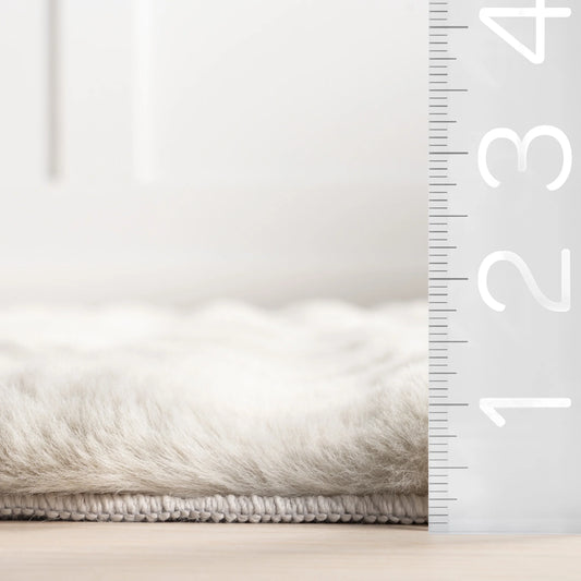 nuLOOM Jeni SuperiorWash Solid Faux Rabbit Machine Washable Area Rug, 2' 6" x 8', Runner, Jeni Grey
