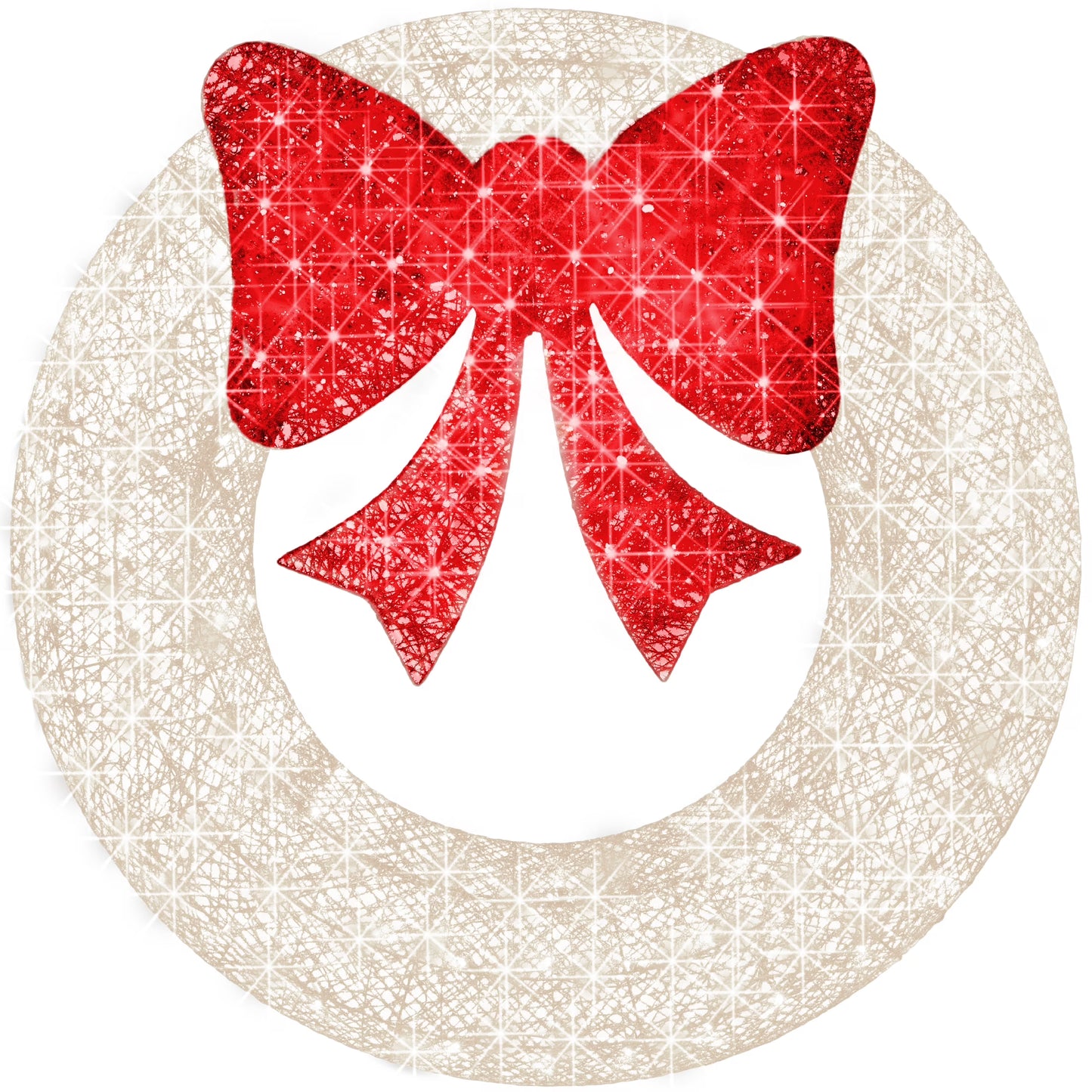 Best Choice Products 36in Pre-Lit Outdoor Christmas Wreath, LED Metal Holiday Decor w/120 Lights, Bow - Green/Red
