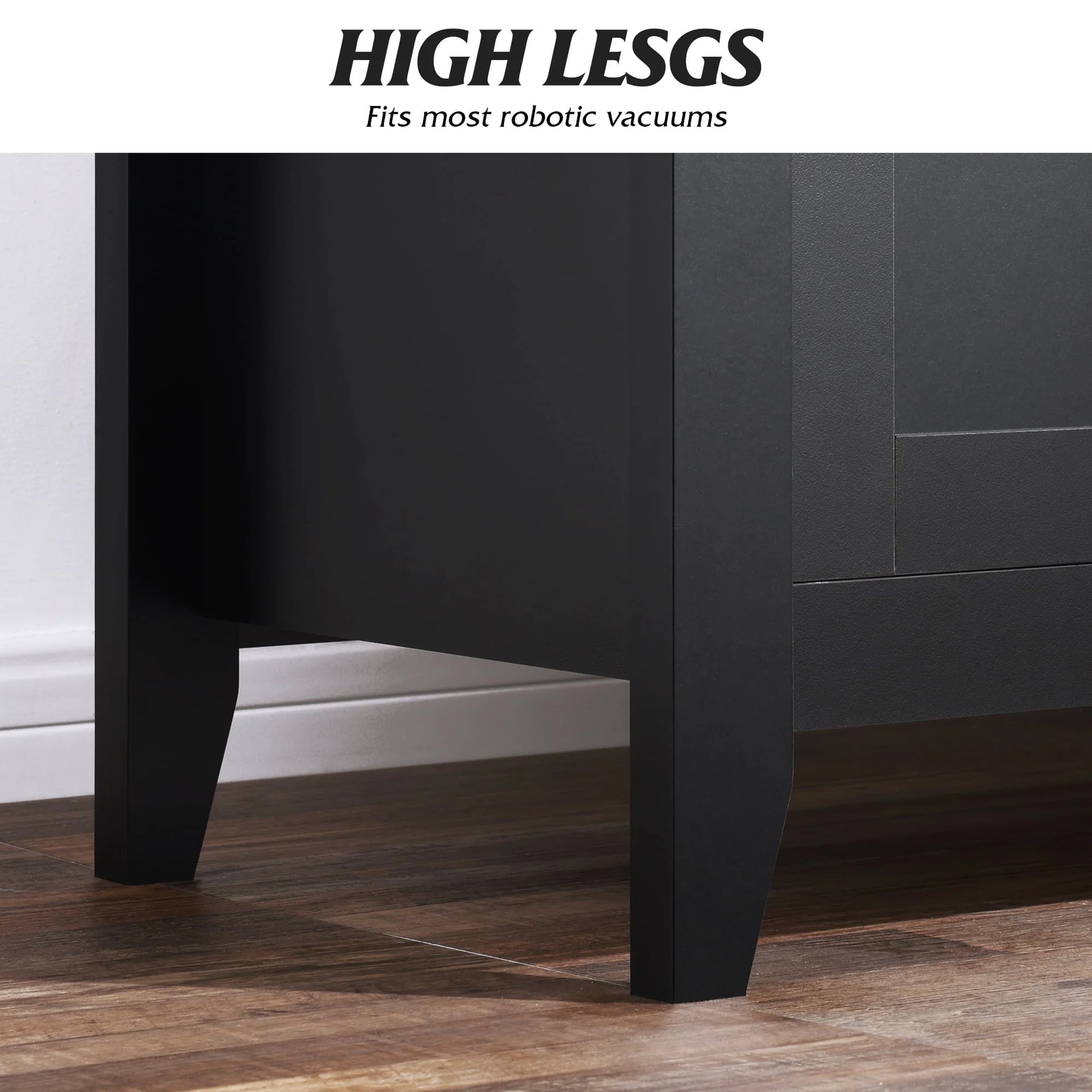 WLIVE Black Dresser for Bedroom, Double Dresser with Chest of 6 Drawers for Living Room & Nursery Toddlers Room, Retro Chest of Drawers with Metal Handle, Double Wood Dresser, Large Storage Cabinet