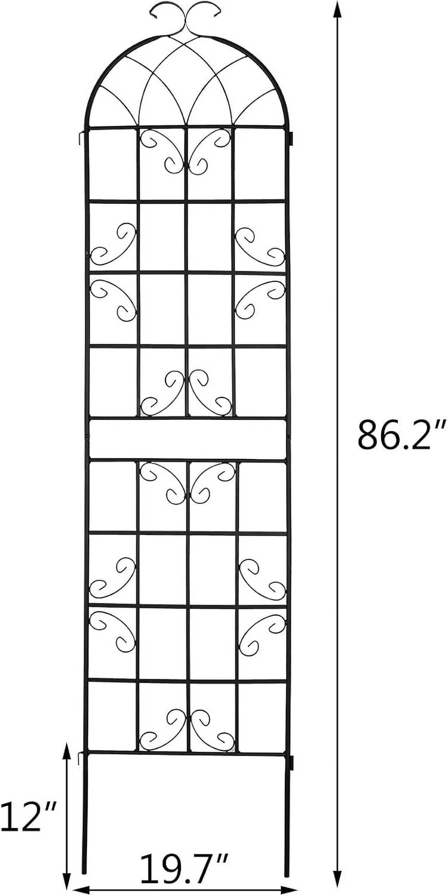 SHZOND 4 Pack 86.2 x 19.7 in Metal Garden Trellis for Climbing Plants, Black Metal Garden Trellis for Vines Plant Rose Flowers Vegetables Support, Large Decorative Outdoor Trellis
