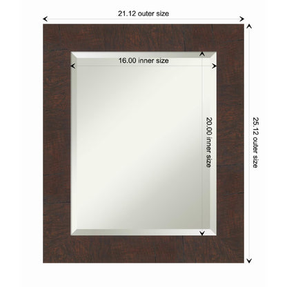 Amanti Art Wildwood Brown Framed Wall Mirror - 21.12 x 25.12 in