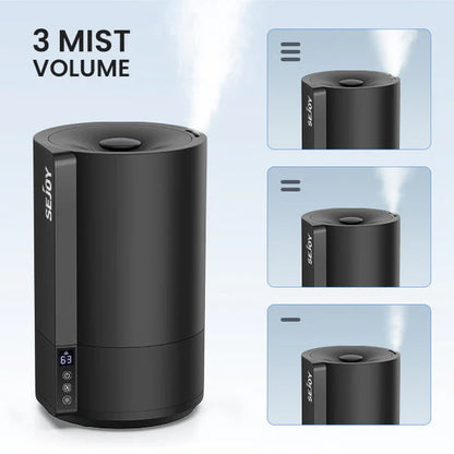 Sejoy Humidifiers for Bedroom, Quiet (3.5L Water Tank) Cool Mist Top Fill Essential Oil Diffuser for Baby Nursery and Plants, Rapid Ultrasonic Humidification for Home Large Room,Black
