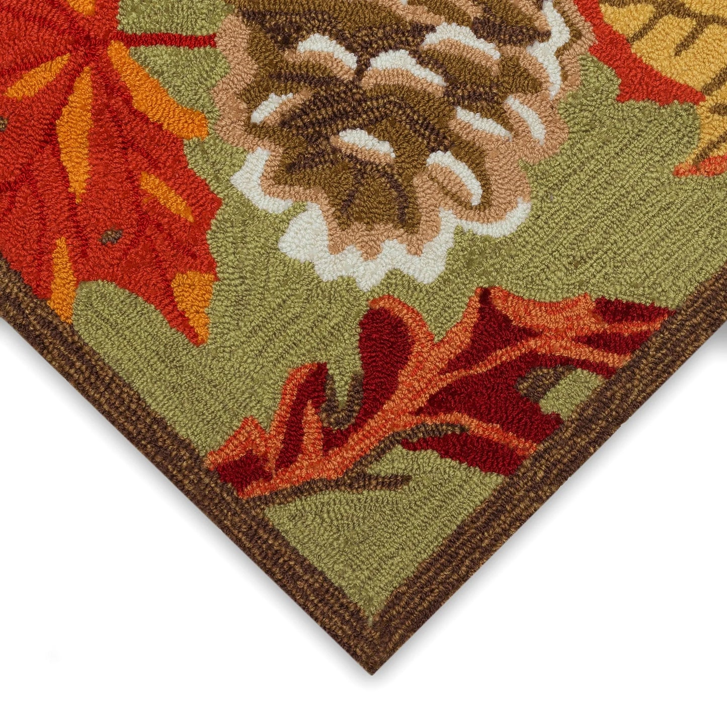 Liora Manne Ravella Area Rug Moss Falling Leaves Indoor Outdoor 70% Polypropylene