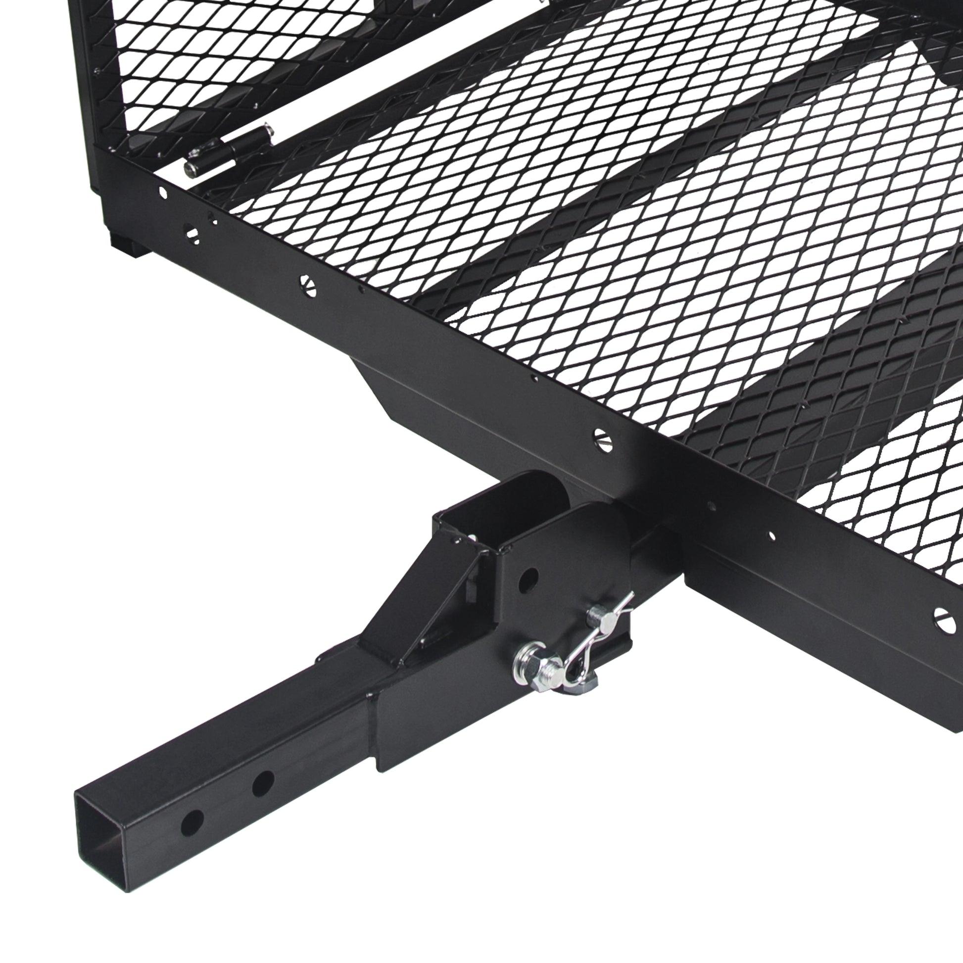 HECASA Hitch Mounted Cargo Carrier Mobility Scooter and Wheelchair Carrier Rack with Loading Ramp Luggage Basket Disability Medical Lift Rack