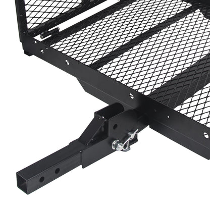 HECASA Hitch Mounted Cargo Carrier Mobility Scooter and Wheelchair Carrier Rack with Loading Ramp Luggage Basket Disability Medical Lift Rack