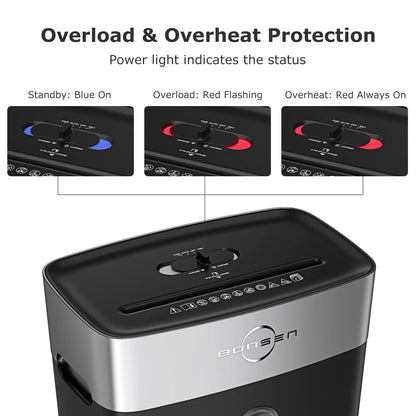 Bonsen Shredder for Home Office, 8-Sheet P4 High Security Crosscut Shredder, 4 Gallons Bin