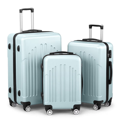 Red 3-Piece Hardshell Spinner Luggage Set (20in, 24in, 28in) - Large ABS Suitcase Set with 8 Wheels, Lightweight & Durable for Travel