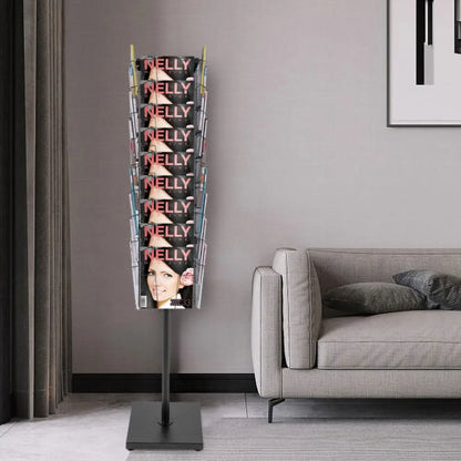 Modern Rotating Brochure Display Stand Detachable Magazine Rack With 36 Pockets