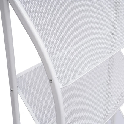 4-Layer Floor-Standing Magazine Display Rack Newspaper Book Storage Rack White 4 Tiers Floor-Standing Magazine Rack Information Storage