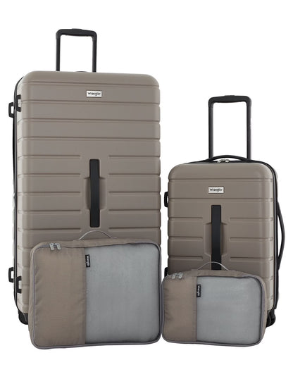 Wrangler 4-Piece 8-Wheel Expandable Hard Side Trunk-Style Luggage Set - Black