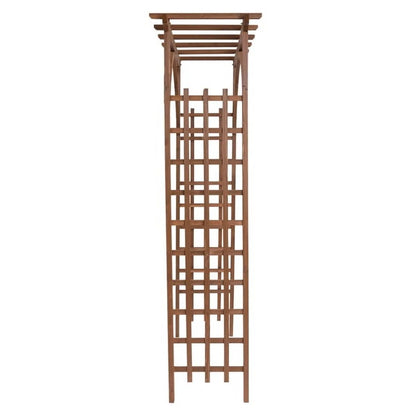 Dark Brown Decorative Garden Arch - Heavy-Duty Fir & Rustproof Iron for Climbing Plants, Roses - 84.6" Tall Outdoor Arch for Backyards, Garden Entries