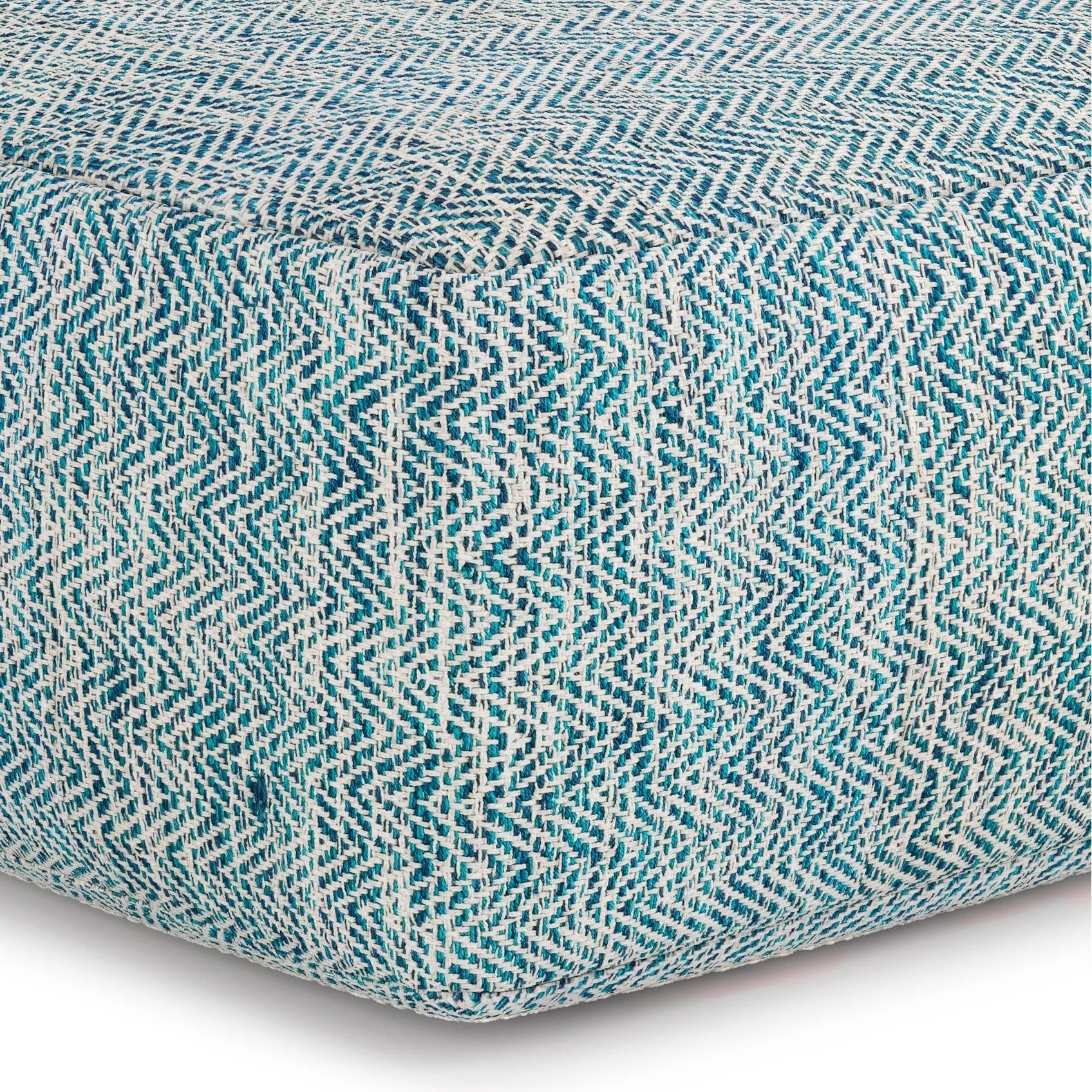 WyndenHall Terri Square Pouf Patterned Grey Melange Casual,Transitional
