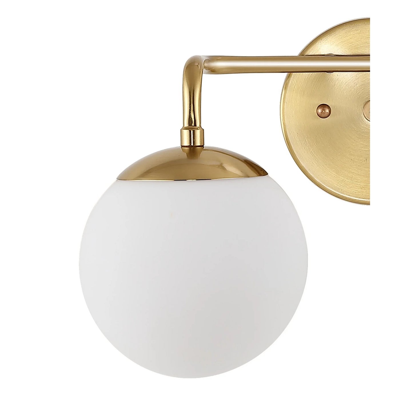 JONATHAN Y Louis Parisian Globe 15" 2-Light Metal/Frosted Glass Modern Contemporary LED Vanity, Brass Gold