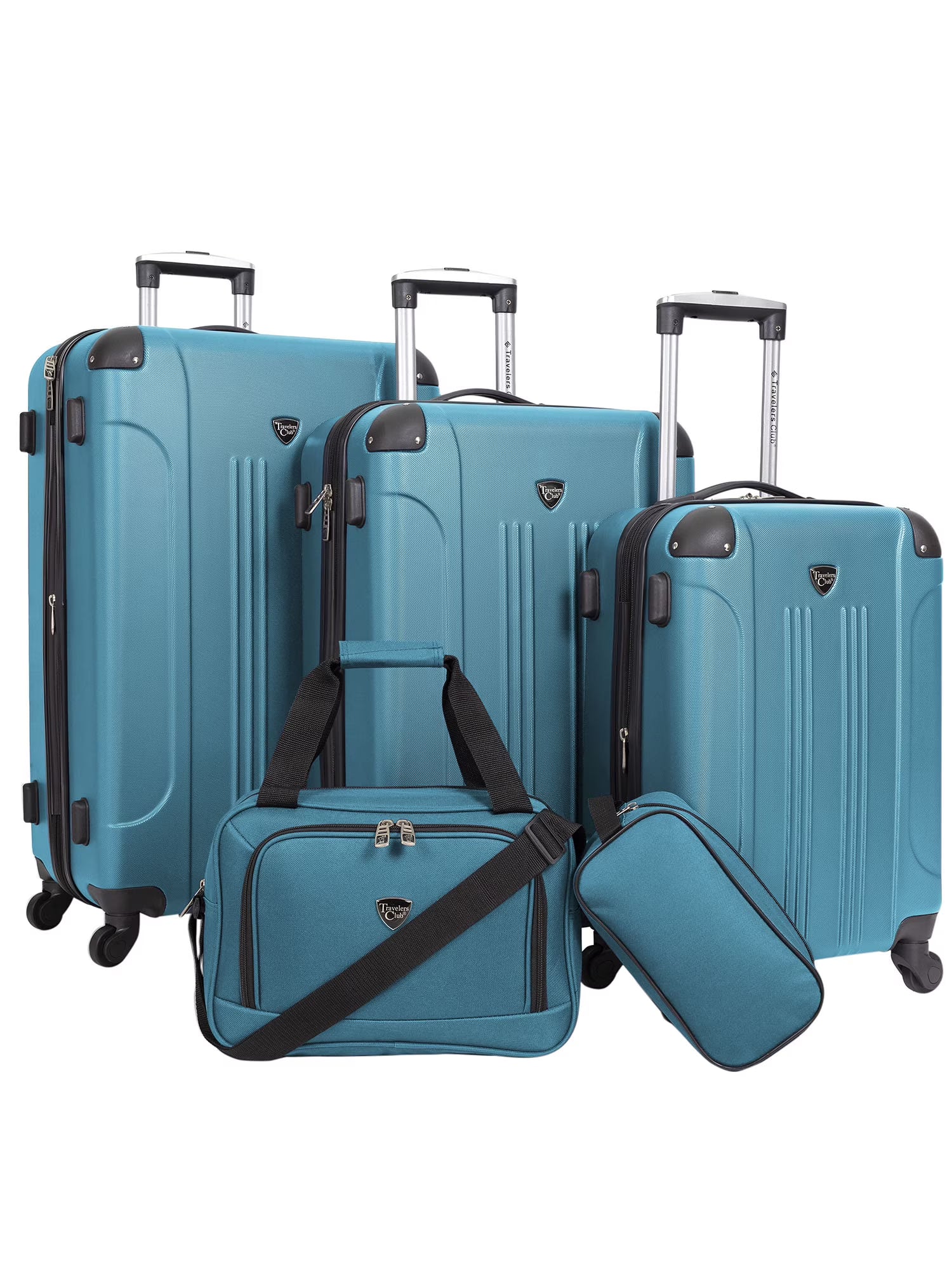 Travelers Club Chicago Plus 5pc Expandable Hardside Luggage Set, Black