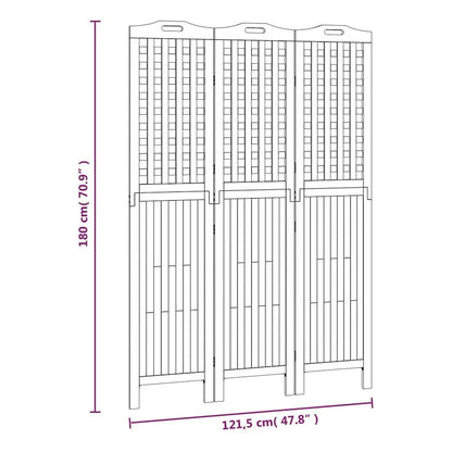 vidaXL 3 Panel Room Divider Privacy Room Divider Screen Solid Wood Acacia