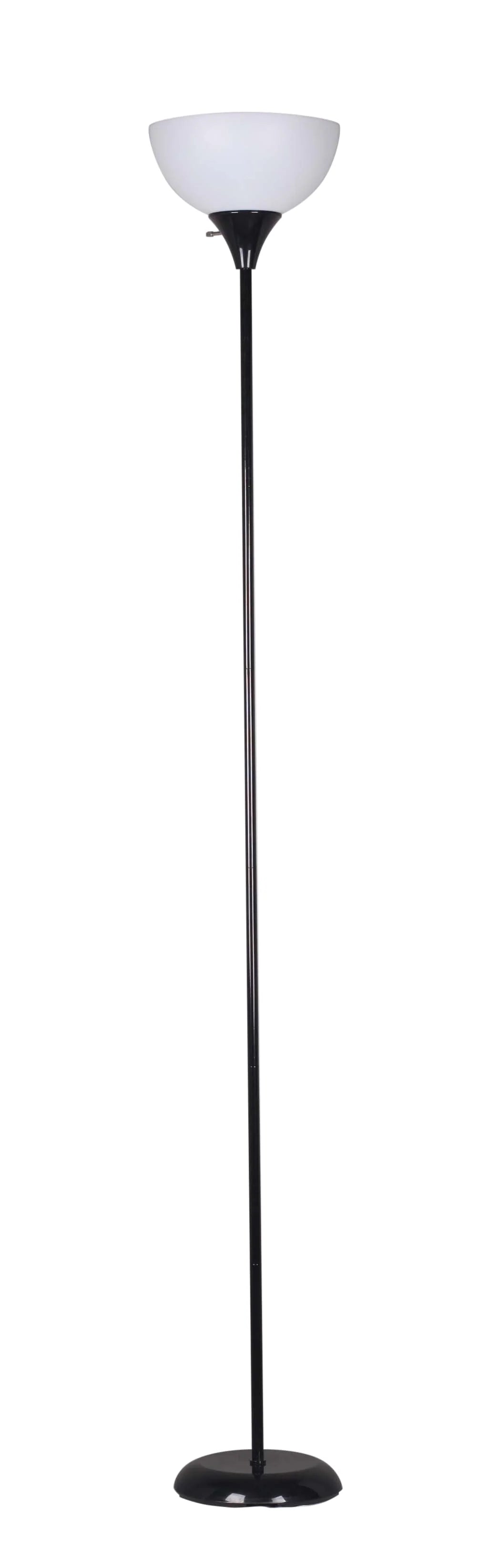 Mainstays 71" Floor Lamp, Black Plastic , Modern Styling for Young Adult Dorm or Adult Home Office.