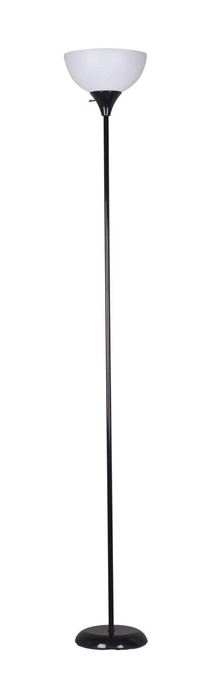 Mainstays 71" Floor Lamp, Black Plastic , Modern Styling for Young Adult Dorm or Adult Home Office.