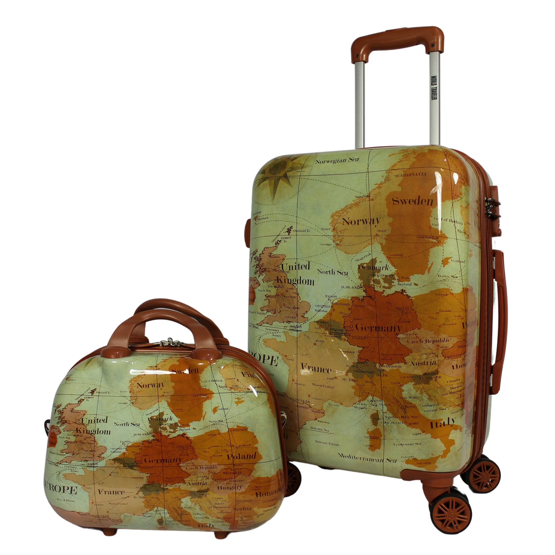 World Traveler Europe Hardside 2-Piece Carry-On Spinner Luggage Set with TSA Lock
