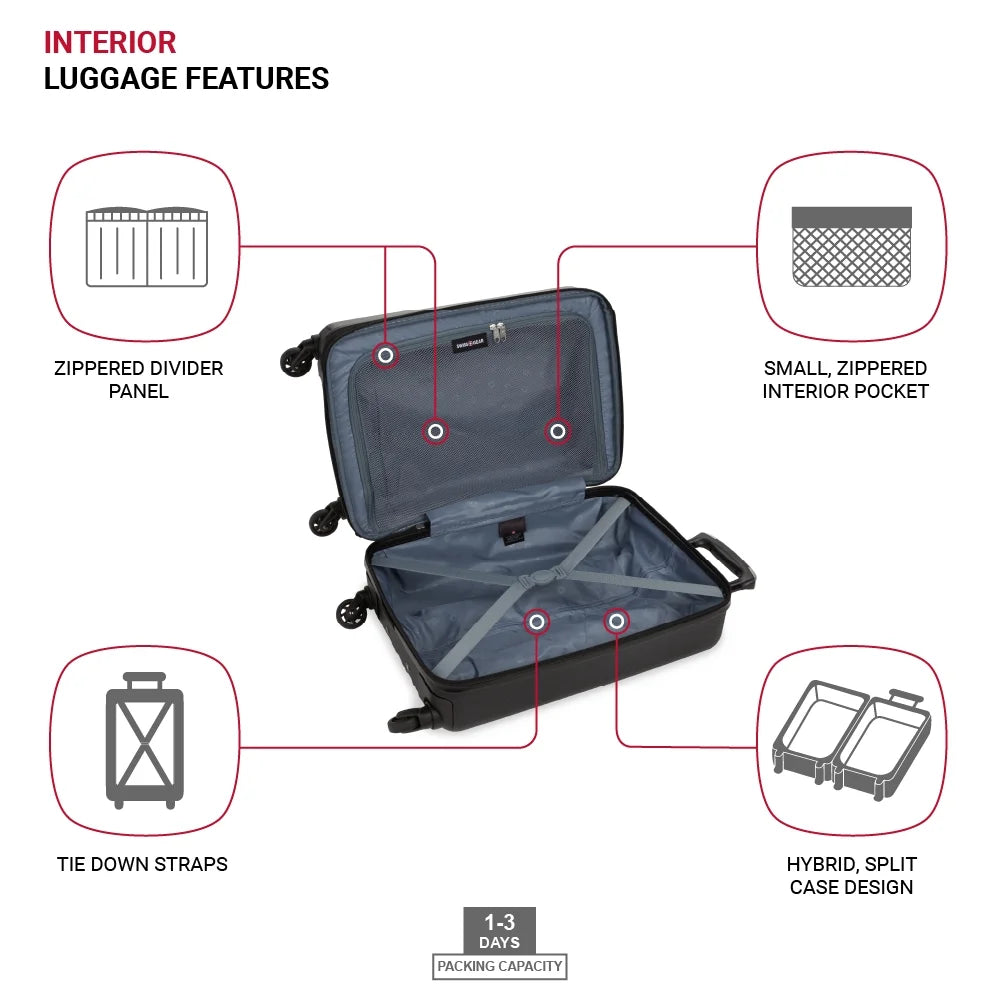 SWISSGEAR Wave Hardside Expandable Carry-on Luggage with Spinner Wheels, Sand
