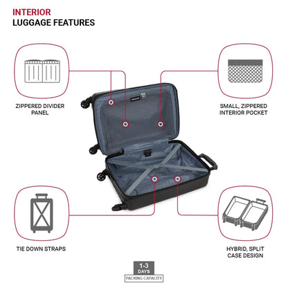 SWISSGEAR Wave Hardside Expandable Carry-on Luggage with Spinner Wheels, Sand