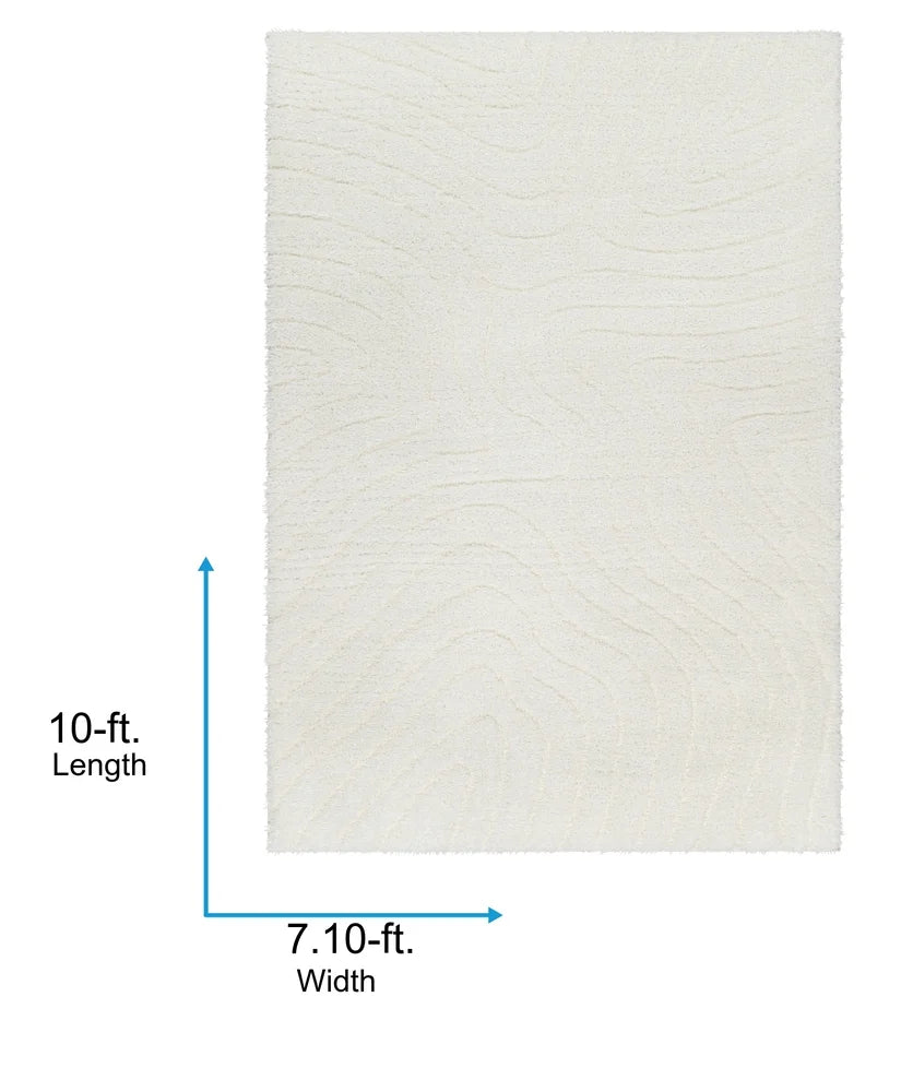 Livabliss Nomadic Modern Textured Area Rug,7'10" x 10',Ivory