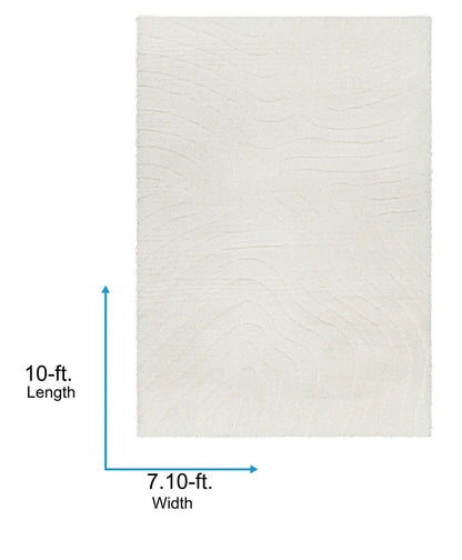 Livabliss Nomadic Modern Textured Area Rug,7'10" x 10',Ivory