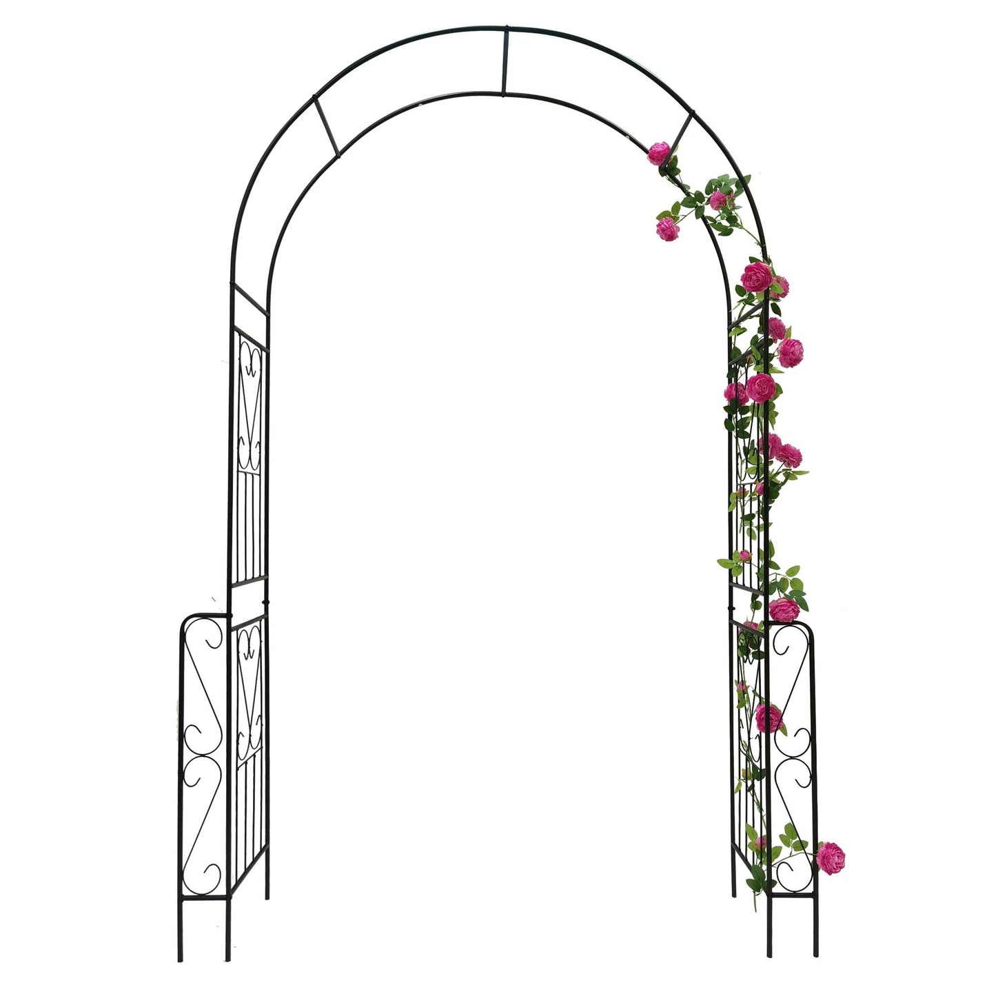 UBesGoo Black 0.5-inch Galvanized Steel Garden Arch Arbor Trellis, Ideal for Climbing Plants