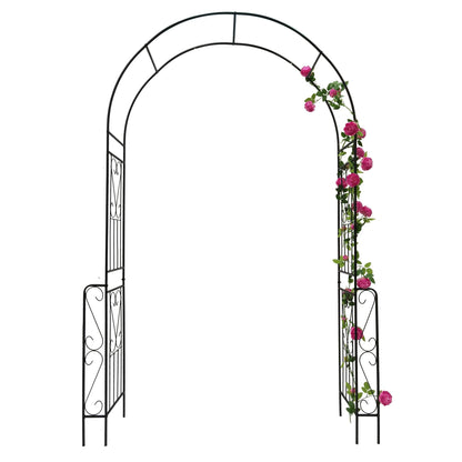 UBesGoo Black 0.5-inch Galvanized Steel Garden Arch Arbor Trellis, Ideal for Climbing Plants