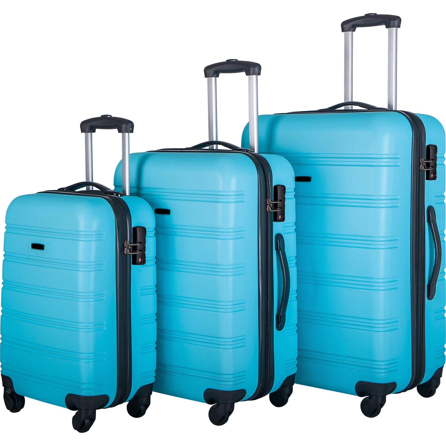 3 Piece Luggage Set Hardside Spinner Hardshell Suitcase with TSA Lock 4-Wheel Upright Luggage for 360 Degree Movement (20/24/28), Purple