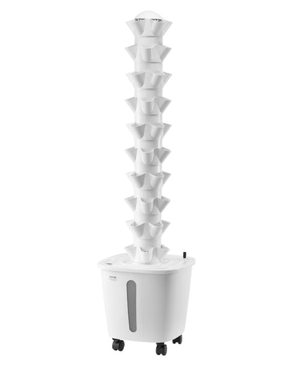 VEVOR Hydroponic Growing System, 50 Pods Vertical 10 Tiers Hydroponic Tower, Rolling Hydronic Garden with Water Pump & Wheels, Indoor Plants Germination Kit for Herbs Fruits & Vegetables