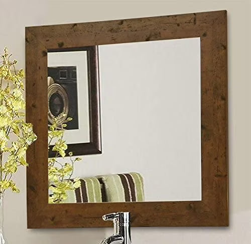 Rayne Mirrors American Made Rayne Rustic Light Walnut Vanity Wall Mirror