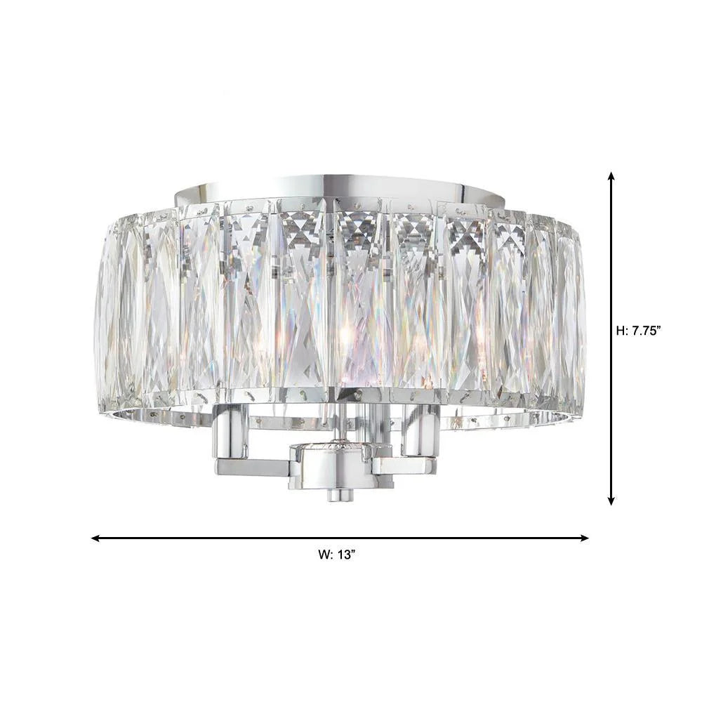 Home Decorators 3-Light Chrome Flush Mount 34762-HBU - New