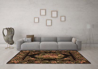 Ahgly Company Indoor Rectangle Medallion Brown French Area Rugs, 2' x 4'