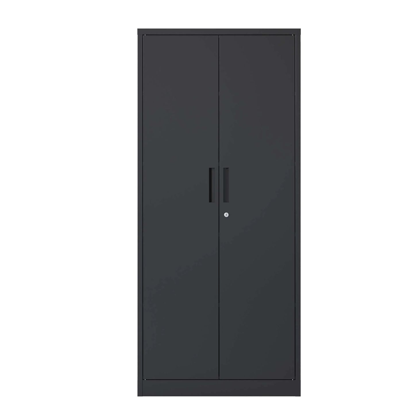 DUOSONG 71"H Metal Garage Storage Cabinet, Black Tool Steel Locking Cabinet With Doors And 3 Shelves, Tall Cabinets For Garage Storage Systems Lockable File Cabinet For Home Office, Classroom/Pantry