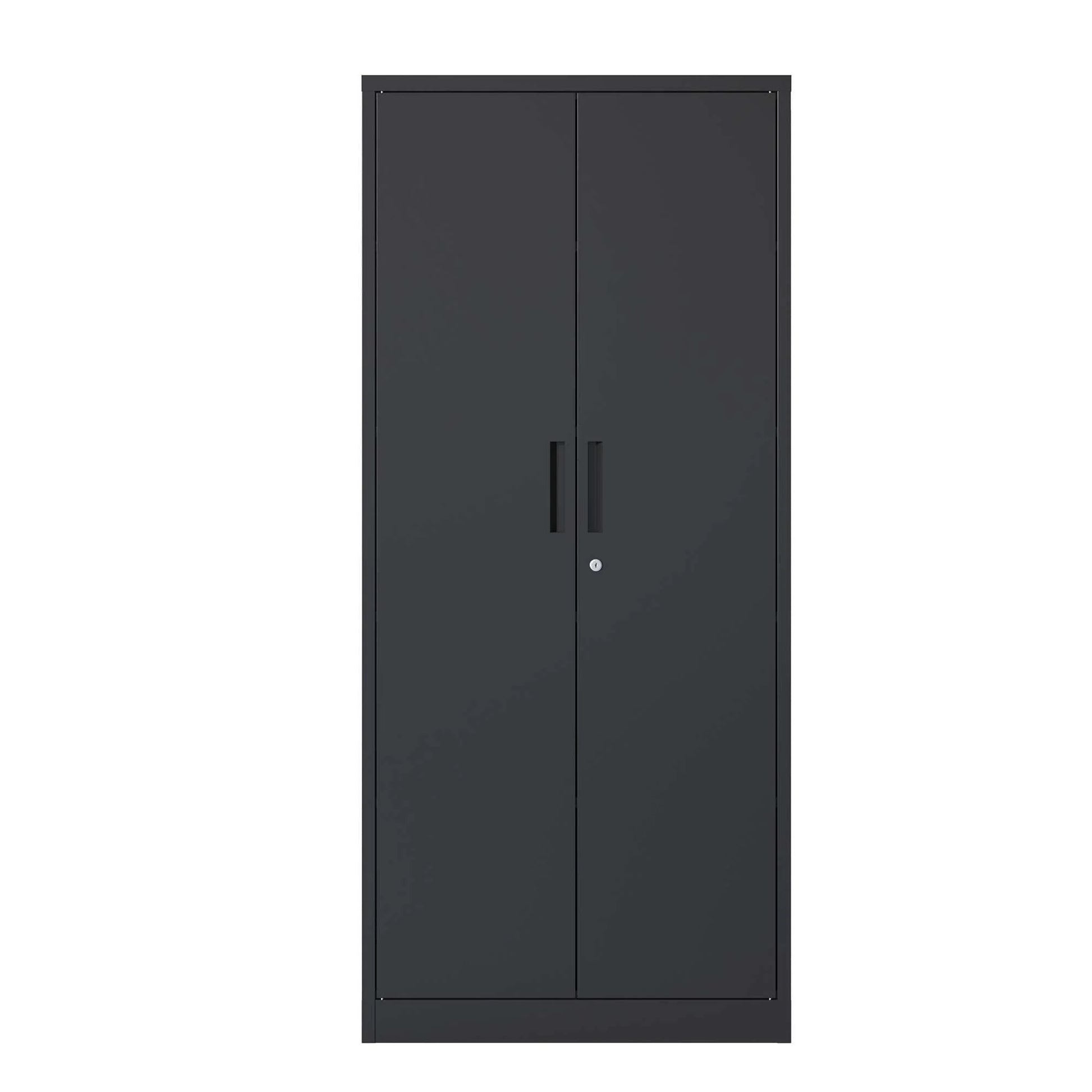 DUOSONG 71"H Metal Garage Storage Cabinet, Black Tool Steel Locking Cabinet With Doors And 3 Shelves, Tall Cabinets For Garage Storage Systems Lockable File Cabinet For Home Office, Classroom/Pantry