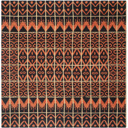 SAFAVIEH Kenya Kestrel Southwestern Wool Area Rug, Orange/Black, 8' x 10'